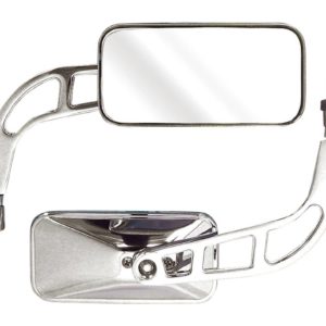 Bike It Knight Universal Rectangular Chrome Mirrors With 10mm Thread