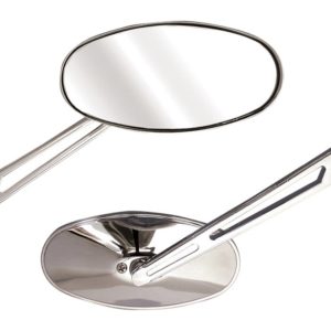 Bike It Shift Universal Oval Chrome Mirrors With 10mm Thread