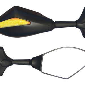 Bike It Trojan Universal Fairing Type Mirrors With Built In LED Indicators