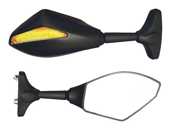 Bike It Trojan Universal Fairing Type Mirrors With Built In LED Indicators