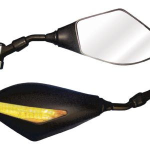 Bike It Trojan Universal Bar Mounted Mirrors With Built In LED Indicators