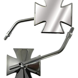 Bike It Maltese Cross Universal Chrome Mirrors