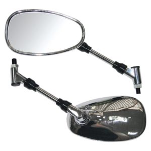 Bike It Pair Of Oval Chrome Yamaha Mirrors – #Y009