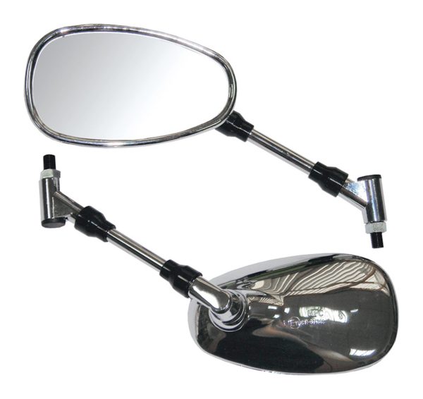 Bike It Pair Of Oval Chrome Yamaha Mirrors - #Y009