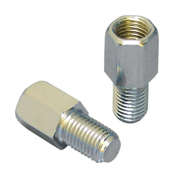Bike It Chrome Mirror Adaptor To Convert Standard 10mm Thread To Reverse Thread