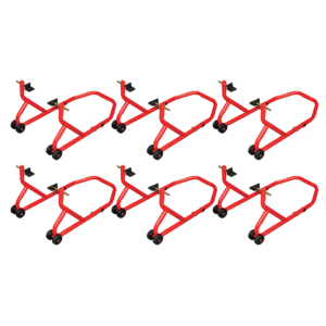 BikeTek Series 3 Rear Track Paddock Stand 6 Pack – Red