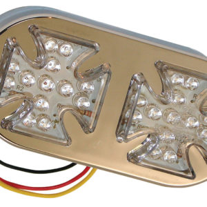 Bike It Twin Maltese Cross LED Rear Light With Clear Lens