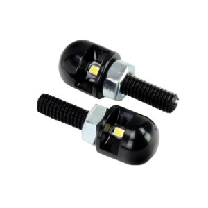 Bike It Black LED Number Plates Lights Bolts