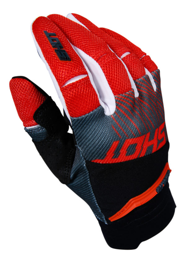 Shot Aerolite Optica Grey/Red Adult Gloves - 9