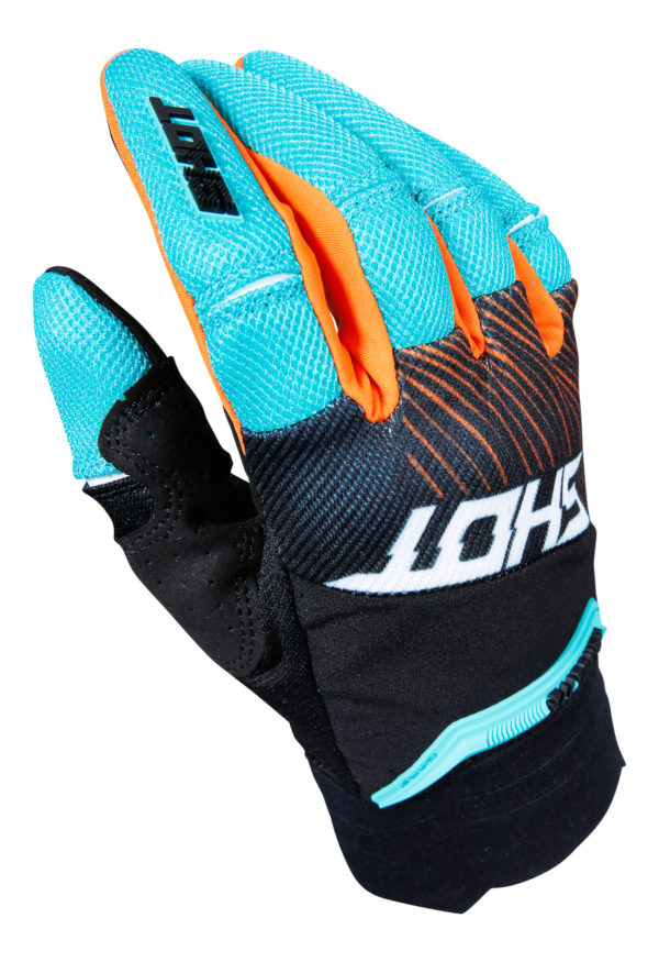 Shot Aerolite Optica Mint/Orange Yellow Adult Gloves - 8