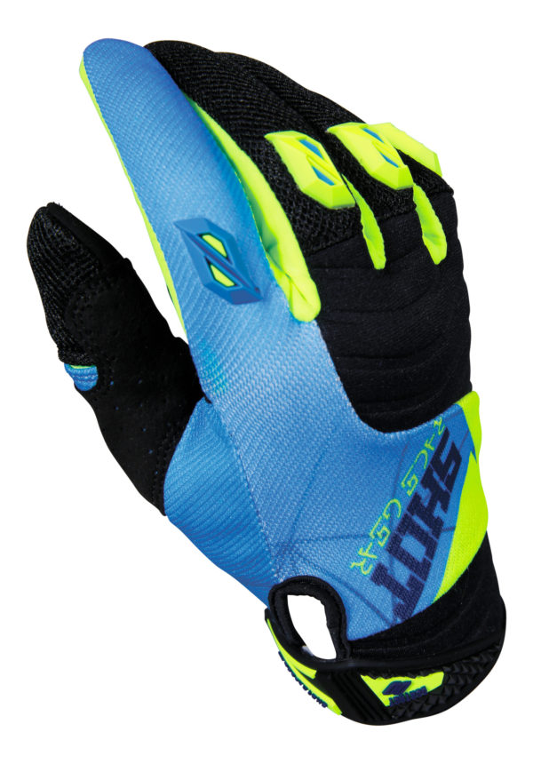 Shot Contact Infinite Blue/Neon Yellow Adult Gloves - 9