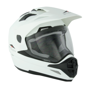 Stealth HD009 Adventure Adult Dual Sport Helmet – White – XS