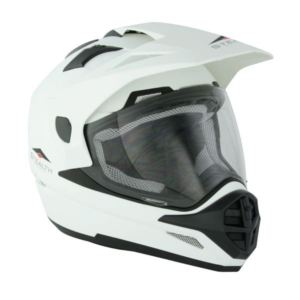 Stealth HD009 Adventure Adult Dual Sport Helmet - White - XS