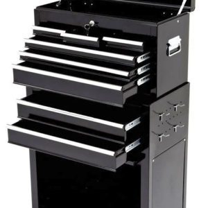 BikeTek Black Rolling Tool Cabinet With Top Chest