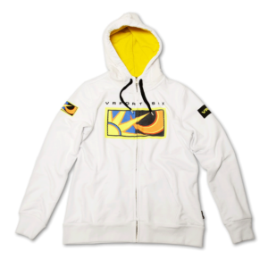 Rossi 46 White Large Ladies Zip Fleece Hoodie