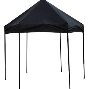 Bike It Quick-Up 3m Diameter Hexagon Gazebo With Steel Frame Without Walls – Black