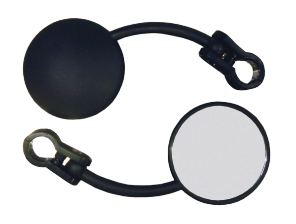 Bike It Left Hand Mini Folding Universal Round Mirror With 7/8in Bar Fitting