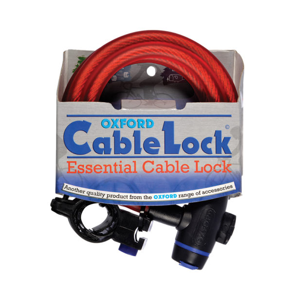 Oxford Cable Lock 12mm x 1800mm Red